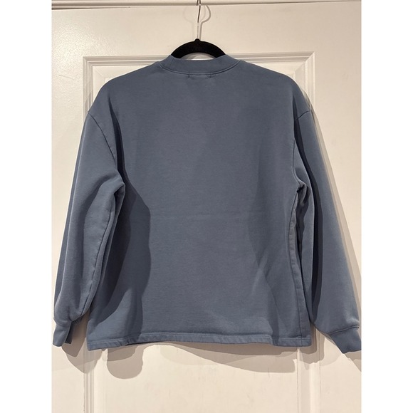 Vans Off The Wall Blue Embroidered Floral Mock Neck Sweatshirt Women's Small - Picture 4 of 5